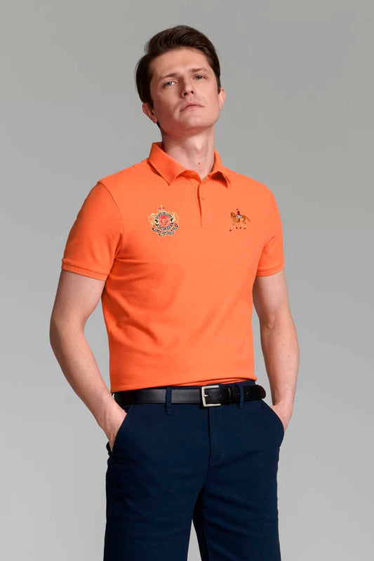 Polo Republica Men's Horse Rider & PR Lion Embroidered Short Sleeve Polo Shirt