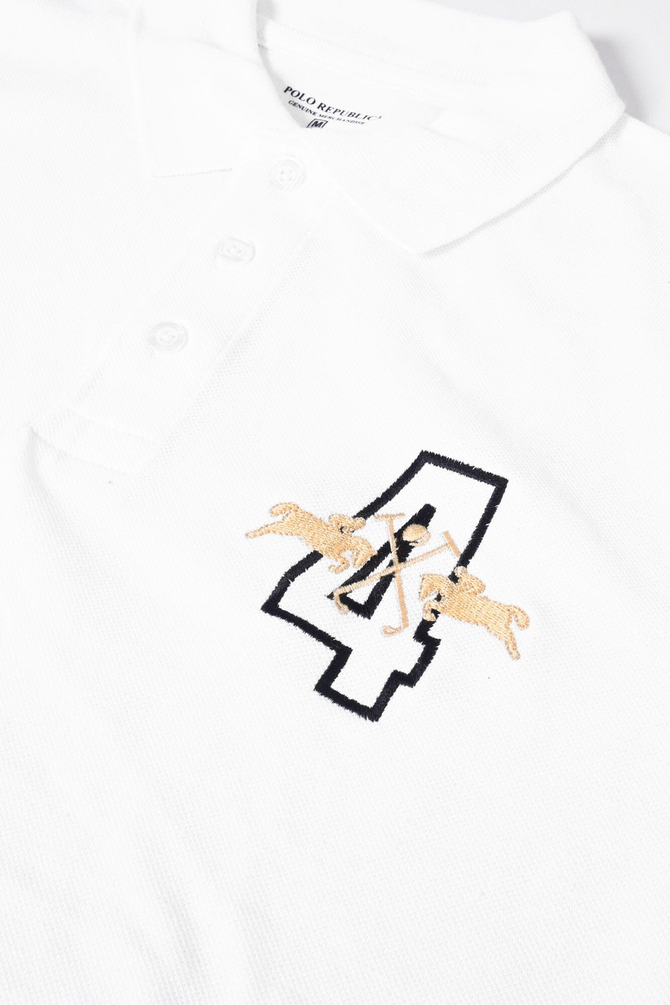 Polo Republica Men's Double Pony & 4 Embroidered Short Sleeve Polo Shirt