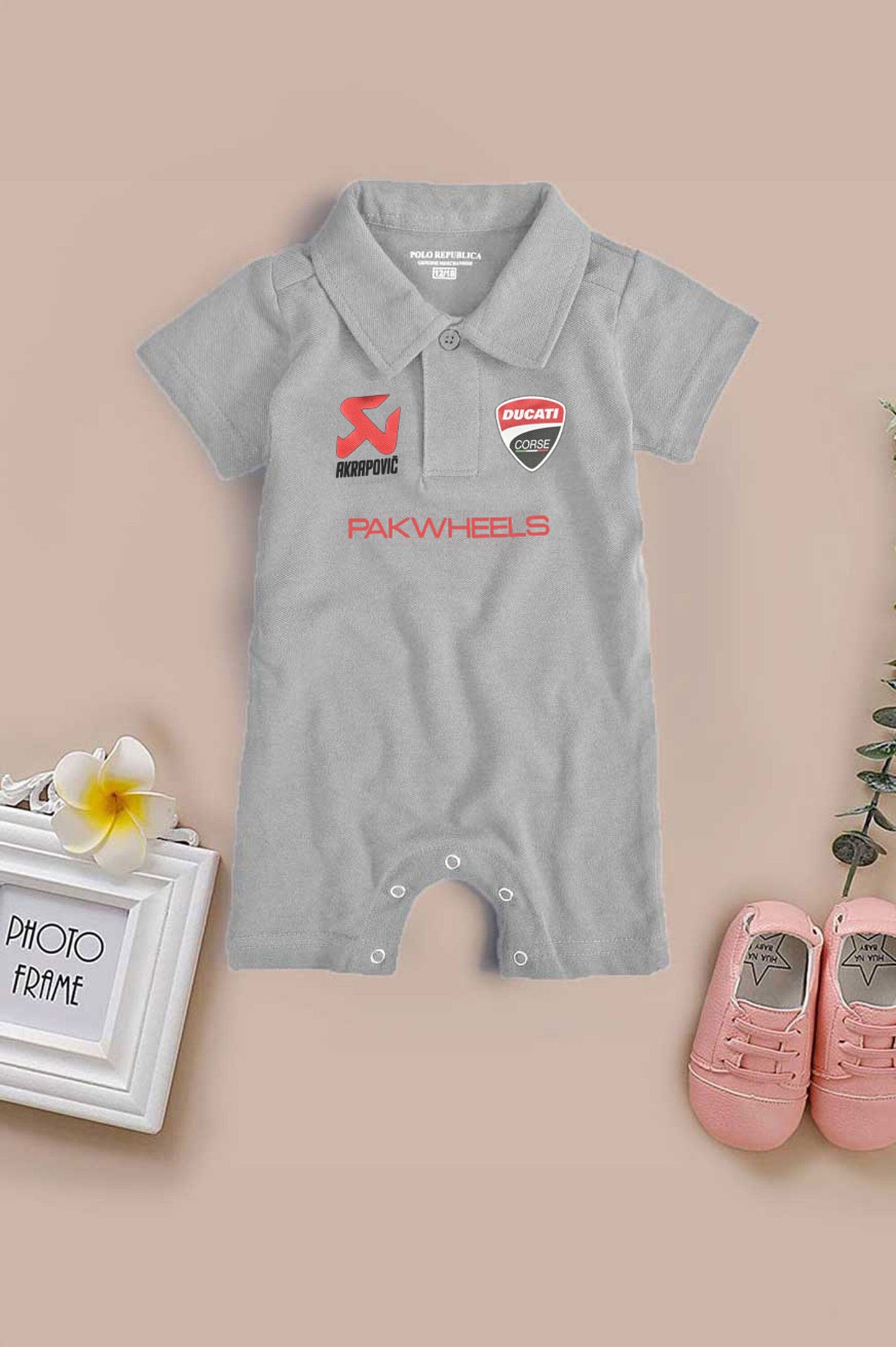 Polo Republica PakWheels Ducati Printed Baby Romper Romper Polo Republica 