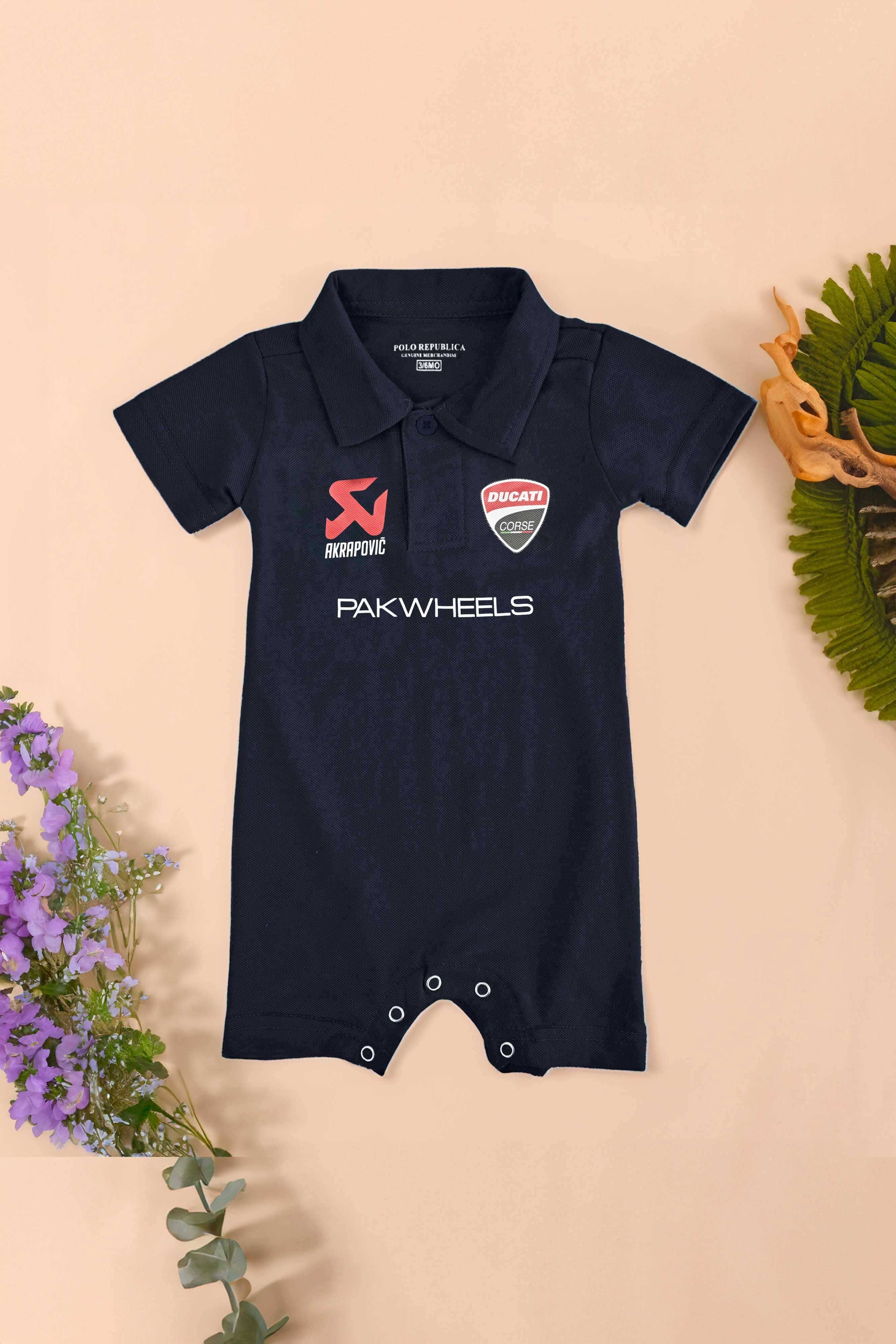 Polo Republica PakWheels Ducati Printed Baby Romper Romper Polo Republica 