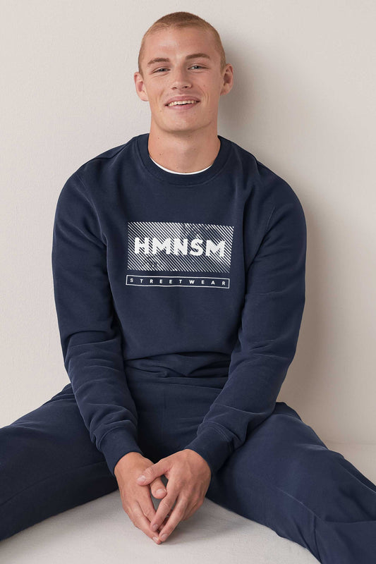 Polo Republica Men's HMNSM Printed Fleece Sweat Shirt