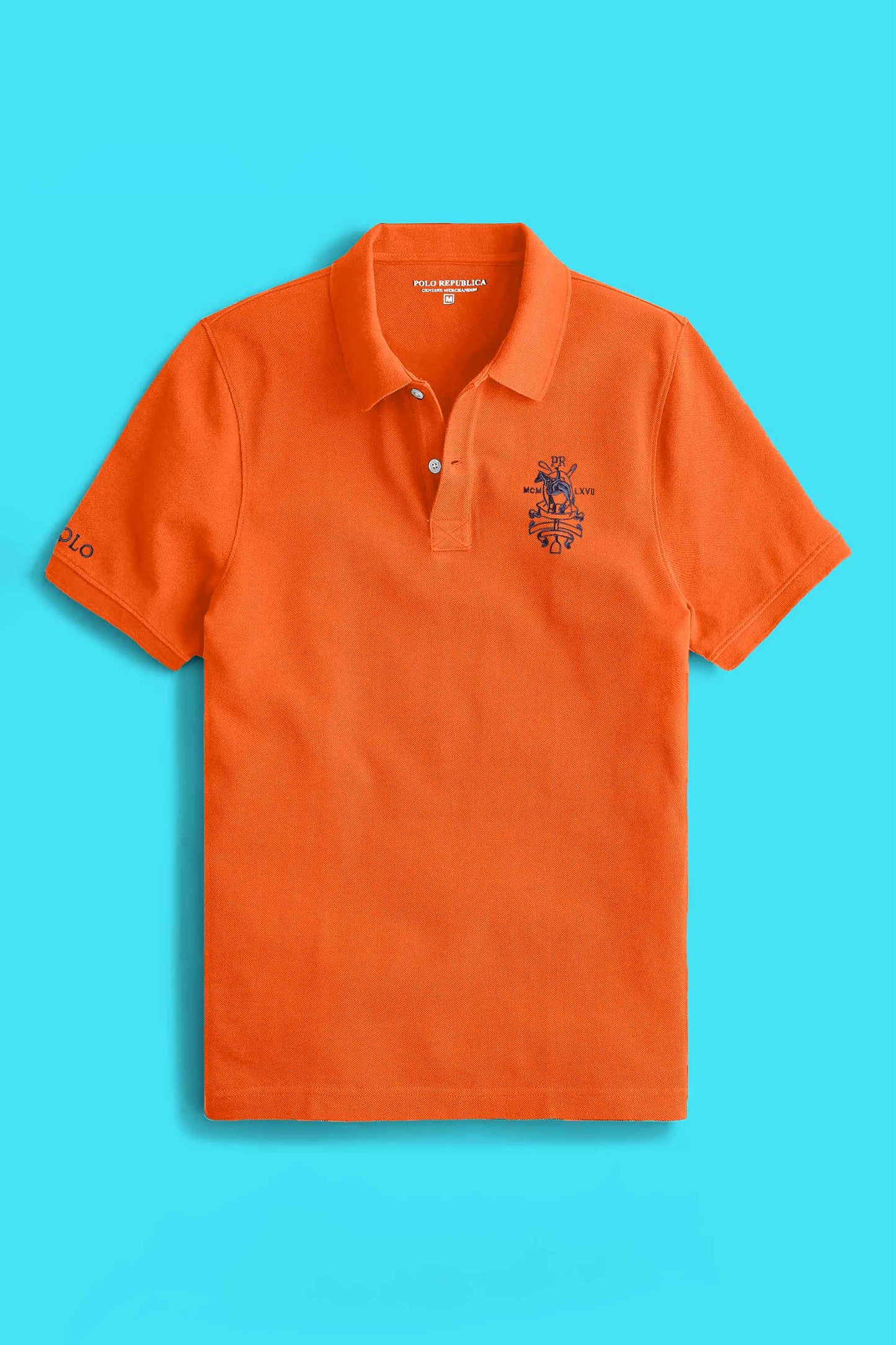 Polo Republica Men's Pony Polo Crest & 8 Embroidered Short Sleeve Polo Shirt