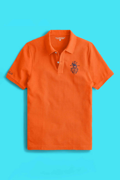 Polo Republica Men's Pony Polo Crest & 8 Embroidered Short Sleeve Polo Shirt