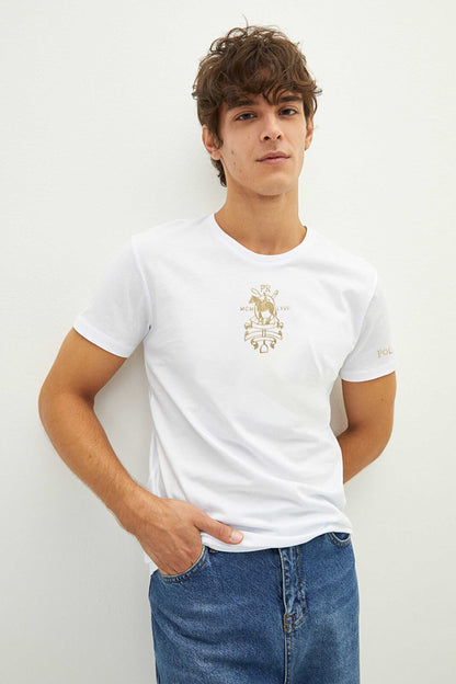 Polo Republica Men's PR MCM Embroidered Crew Neck Tee Shirt