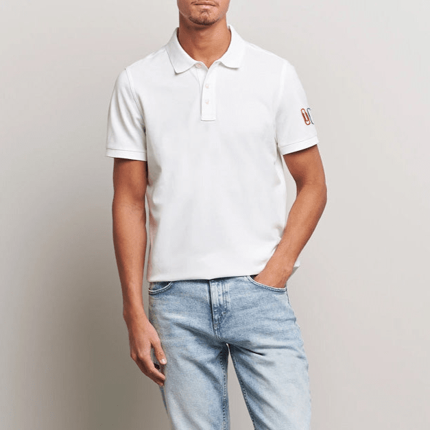 Polo Republica Men's Paper Clips Embroidered Polo Shirt Men's Polo Shirt Polo Republica White S 