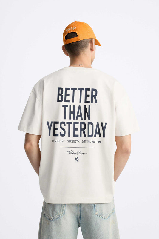 Polo Republica Men's Better Than Yesterday Printed Oversized Classic Tee Shirt