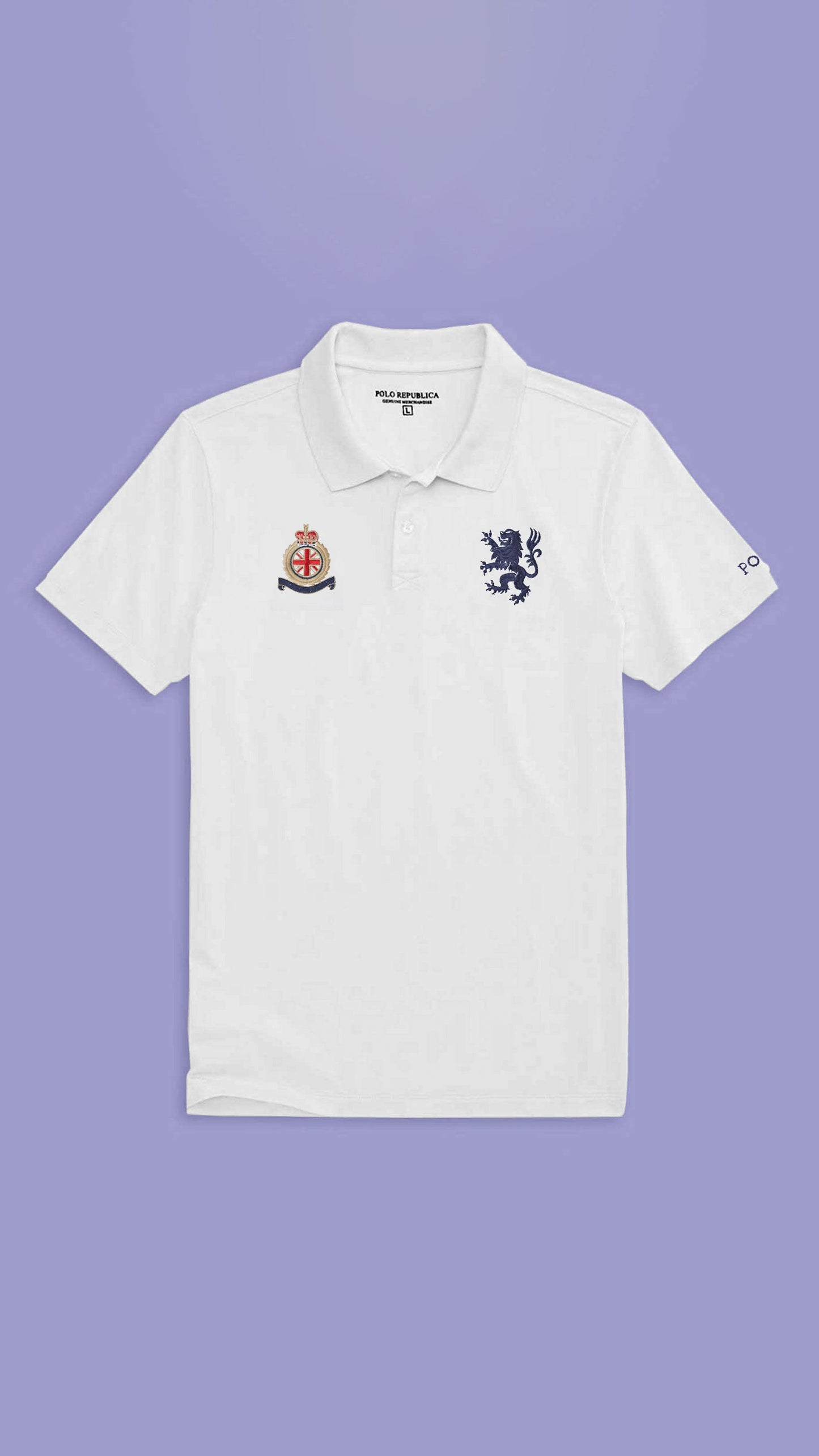 Polo Republica Men's Lion Polo & Crest Embroidered Short Sleeve Polo Shirt