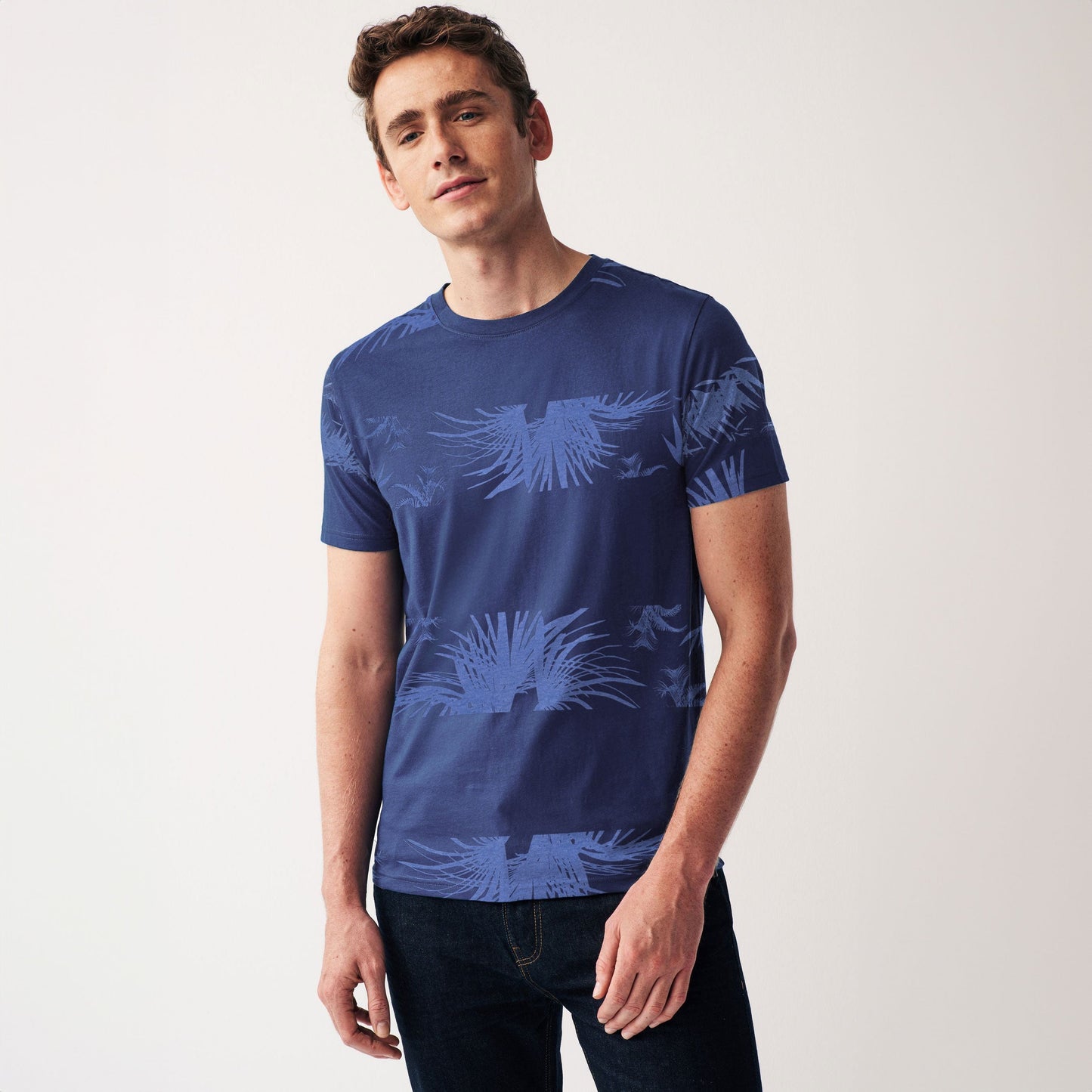 Polo Republica Men's Palm Tree Printed Short Sleeve Tee Shirt