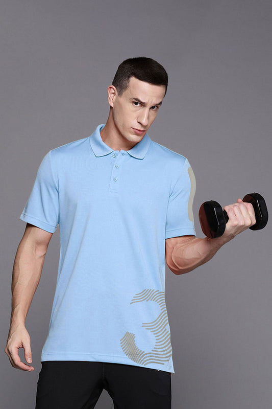 Polo Republica Men's 3 Reflective Printed Moisture Wicking Activewear Polo Shirt