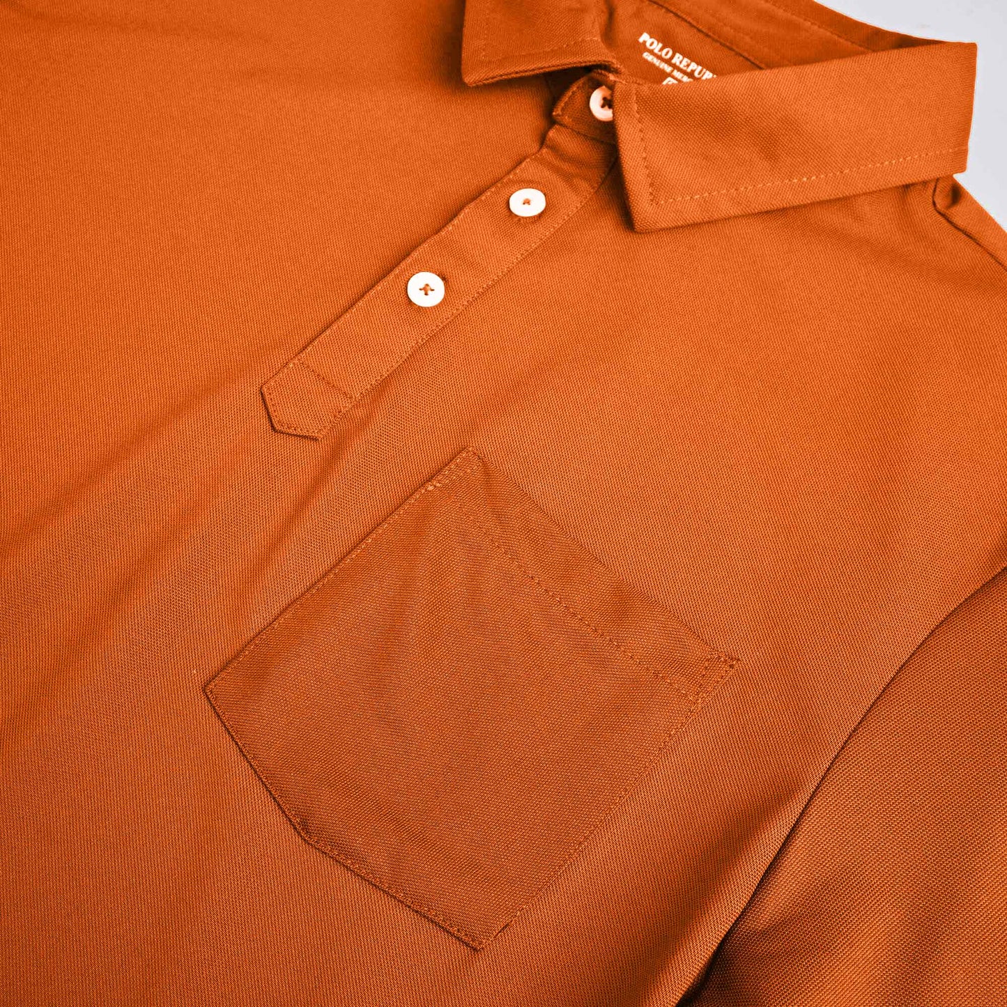 Polo Republica Men's Essentials Tailored Collar Pocket Polo Shirt Orange