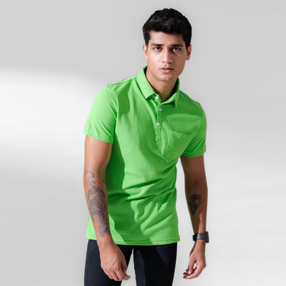 Polo Republica Men's Essentials Tailored Collar Pocket Polo Shirt