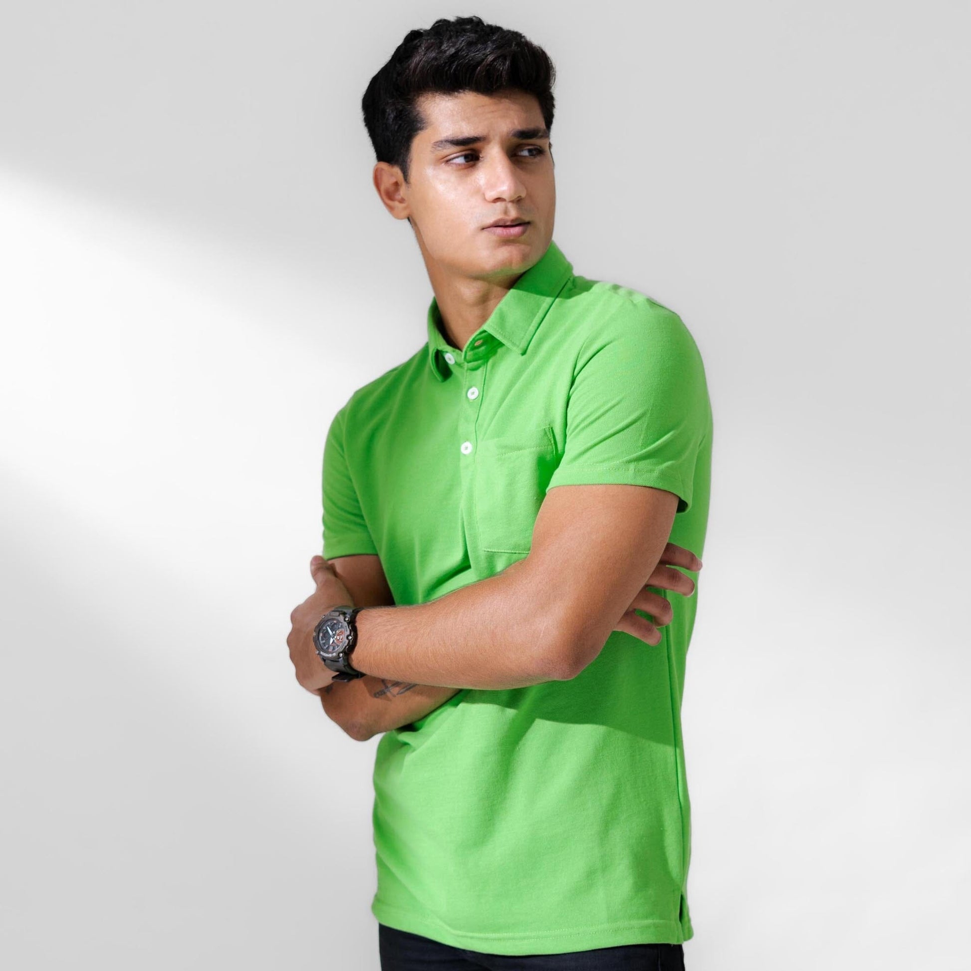 Polo Republica Men's Essentials Tailored Collar Pocket Polo Shirt