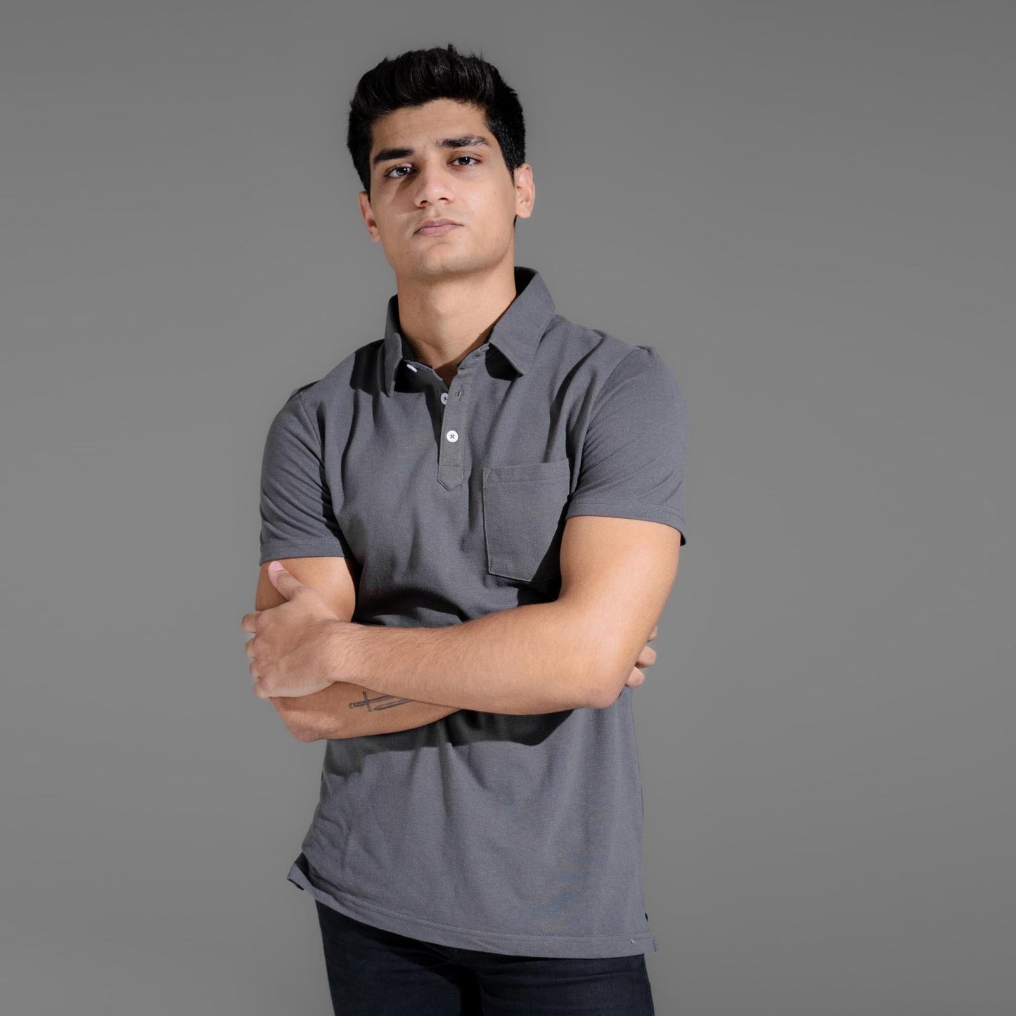 Polo Republica Men's Essentials Tailored Collar Pocket Polo Shirt