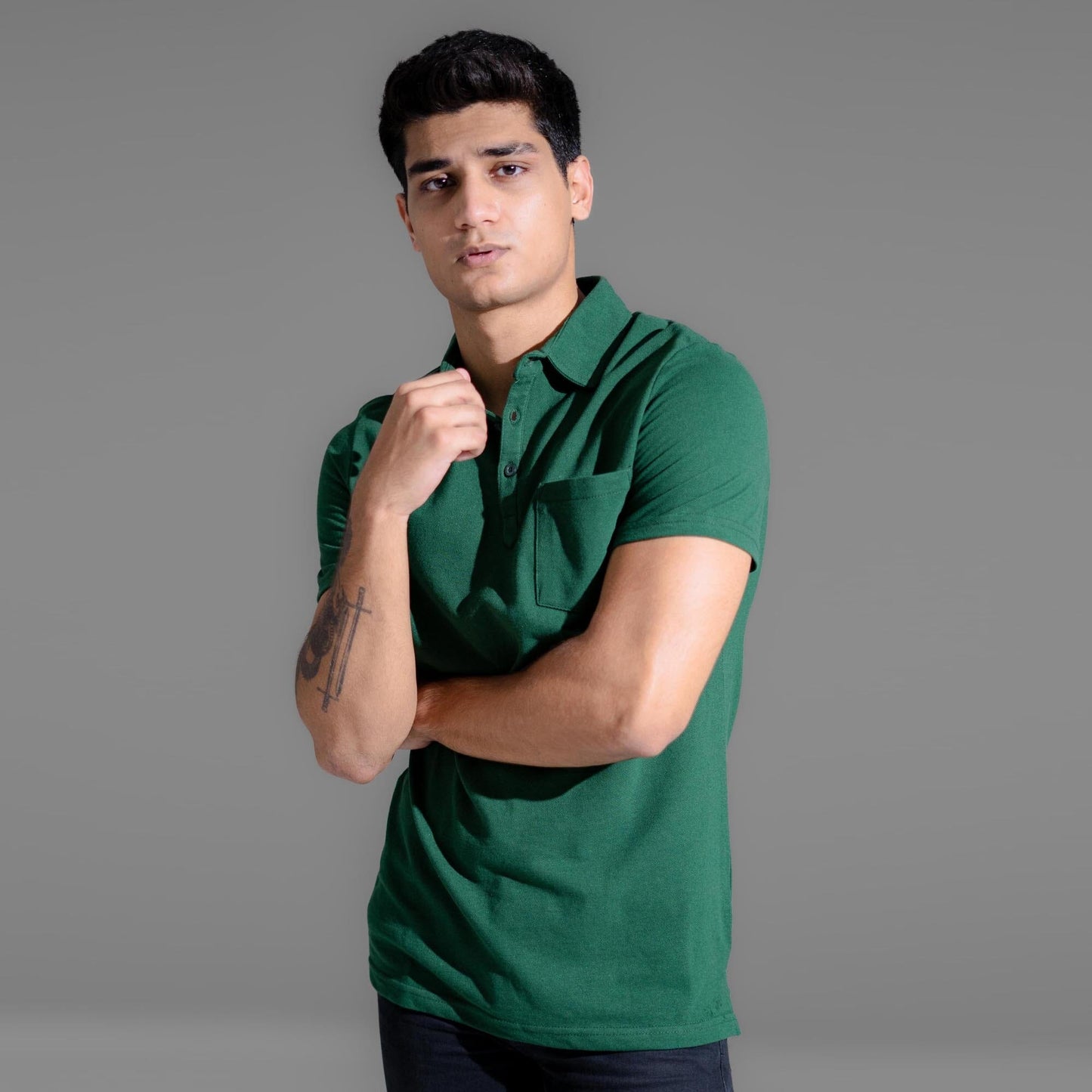 Polo Republica Men's Essentials Tailored Collar Pocket Polo Shirt