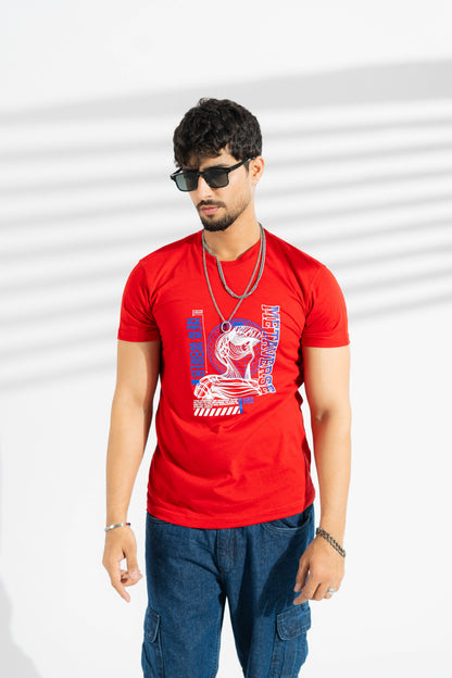 Polo Republica Men's Metaverse Printed Crew Neck Tee Shirt