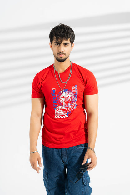 Polo Republica Men's Metaverse Printed Crew Neck Tee Shirt