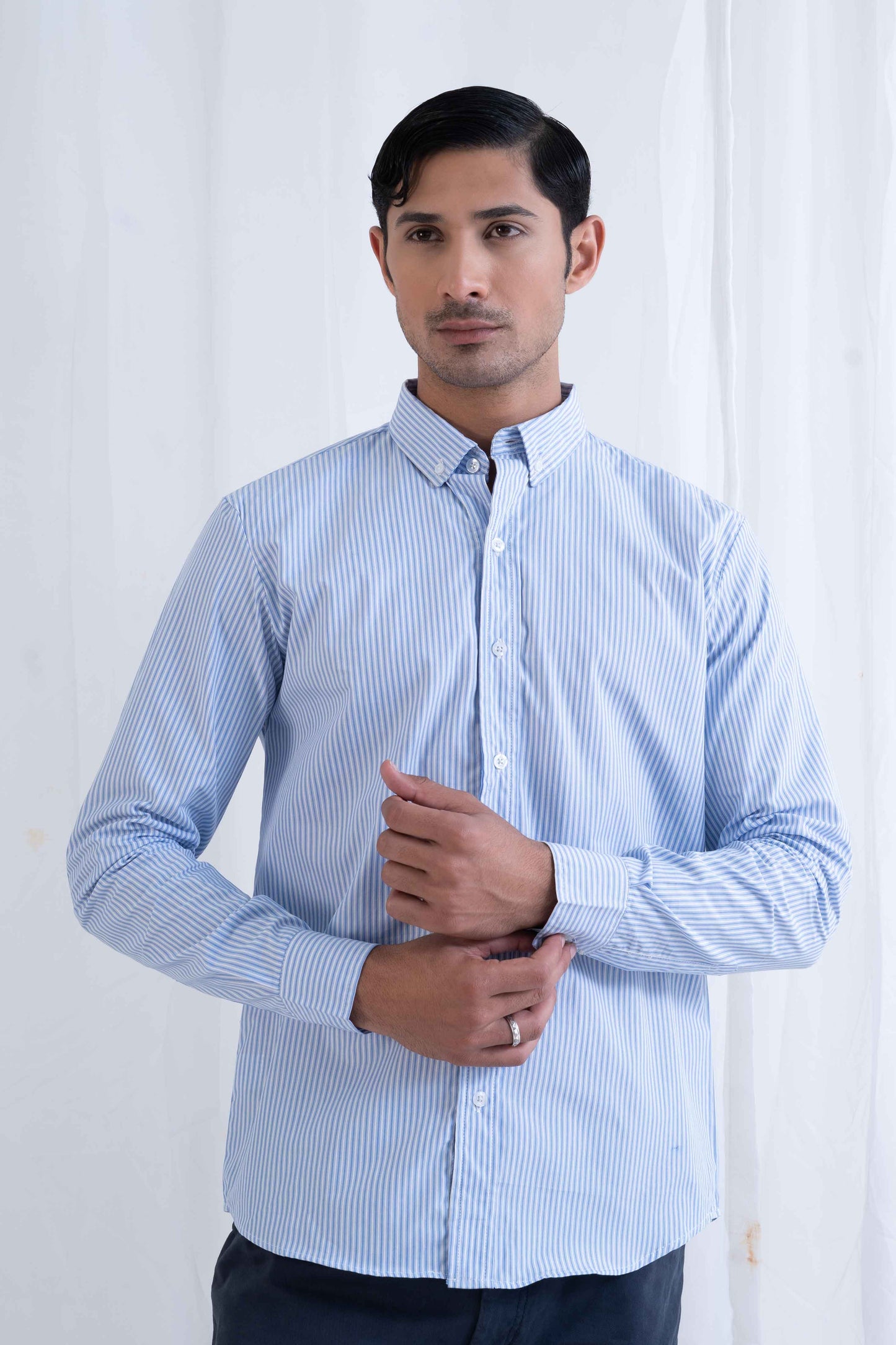 Polo Republica Men's Pinstriped Casual Shirt