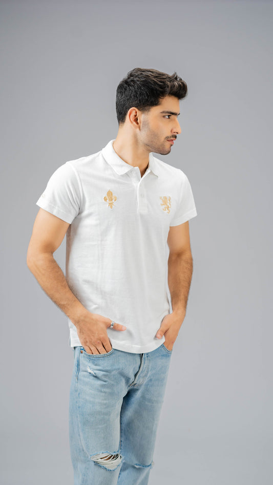 Polo Republica Men's Lion Crest & 9 Polo Embroidered Short Sleeve Polo Shirt