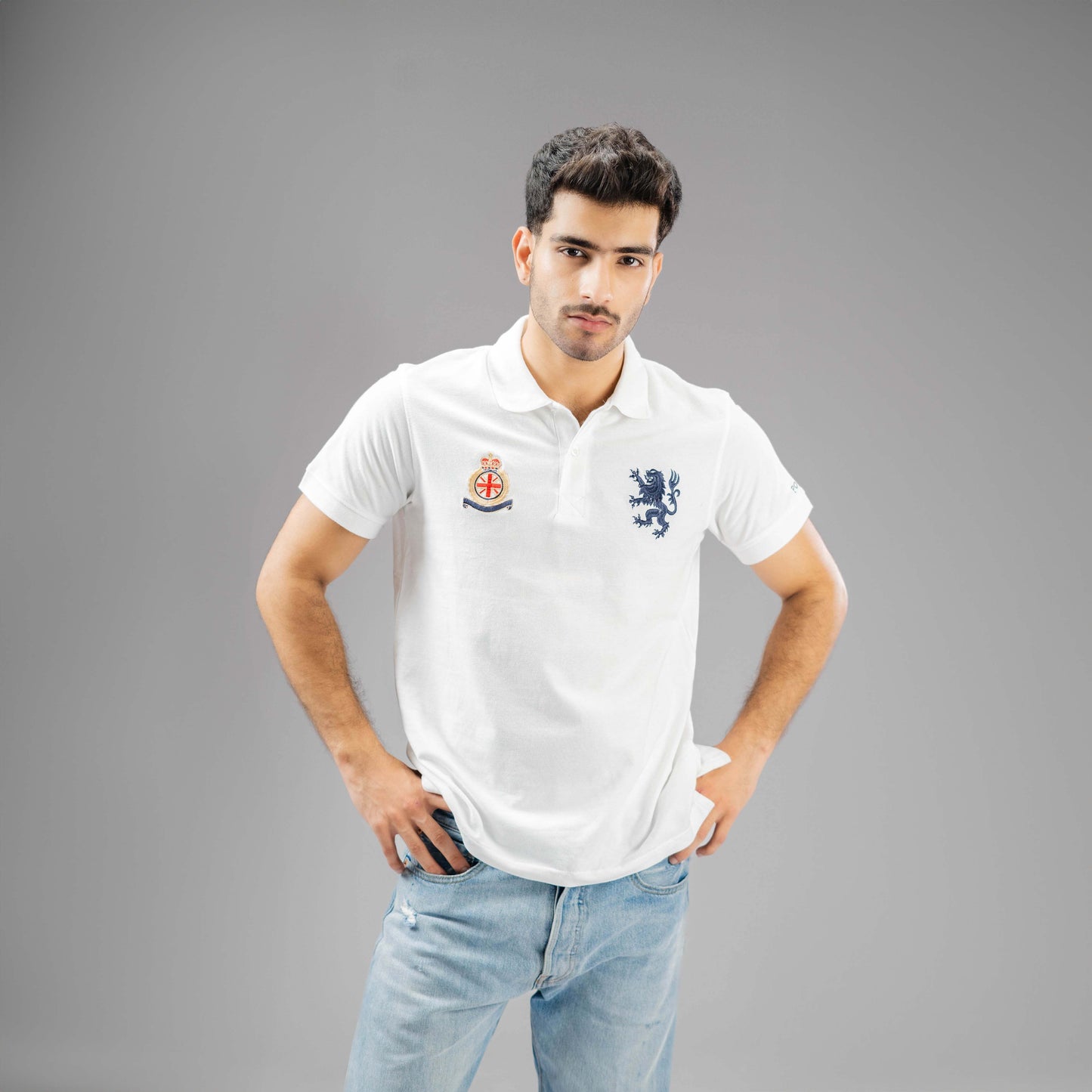 Polo Republica Men's Lion Polo & Crest Embroidered Short Sleeve Polo Shirt