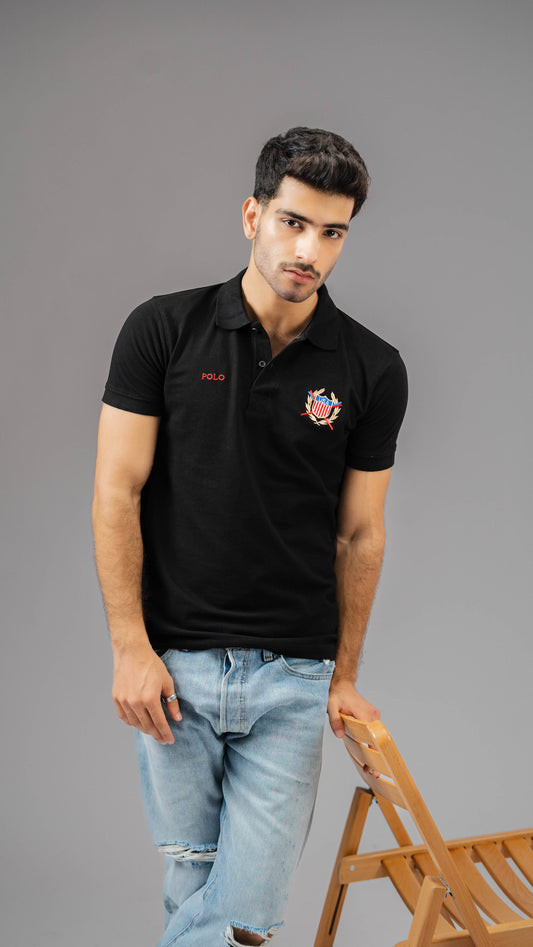 Polo Republica Men's USA & Polo Embroidered Short Sleeve Polo Shirt Men's Polo Shirt Polo Republica 