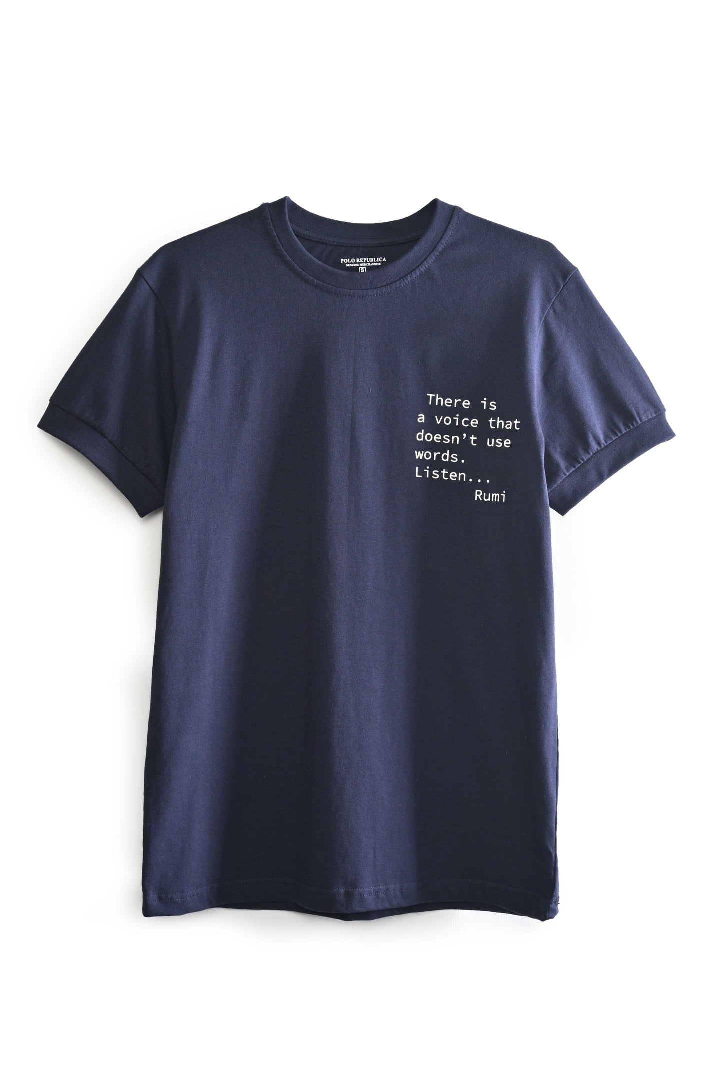 Polo Republica Men's Rumi Quote Printed Crew Neck Tee Shirt