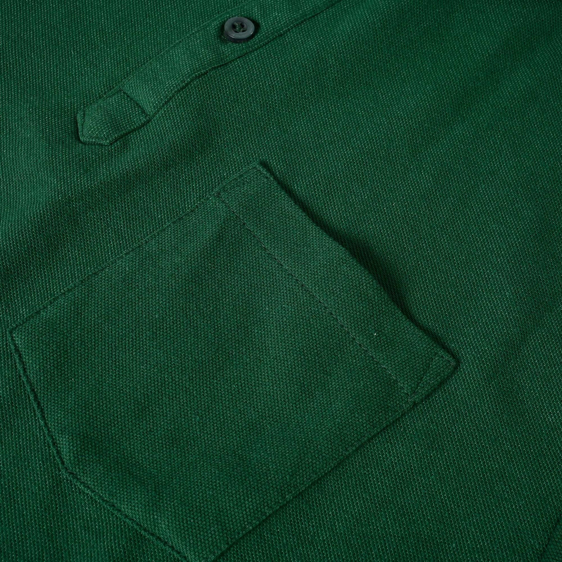 Polo Republica Men's Essentials Tailored Collar Pocket Polo Shirt Bottle Green