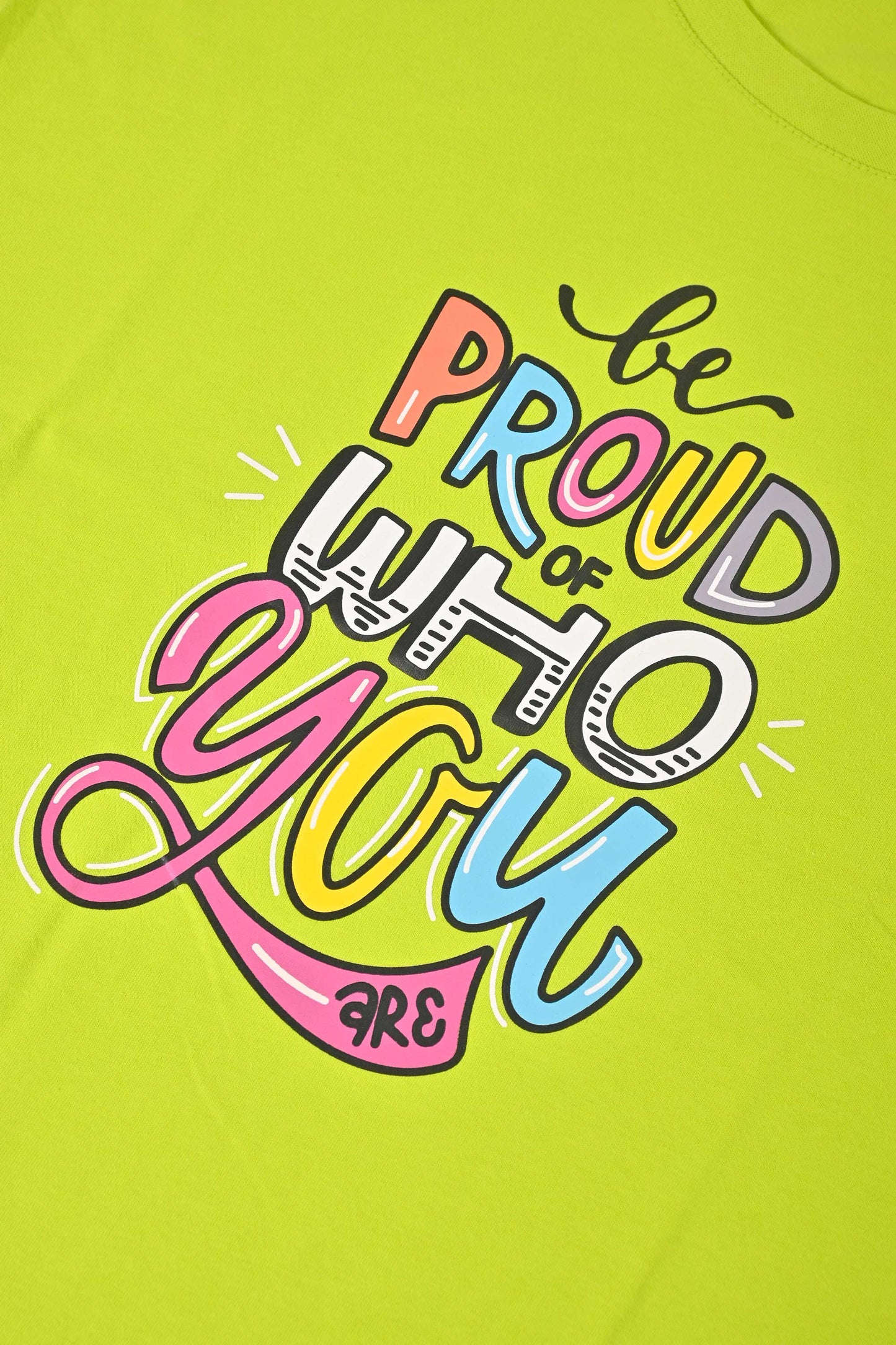 East West Women's Be Proud Of Who You Are Printed Short Sleeve Tee Shirt