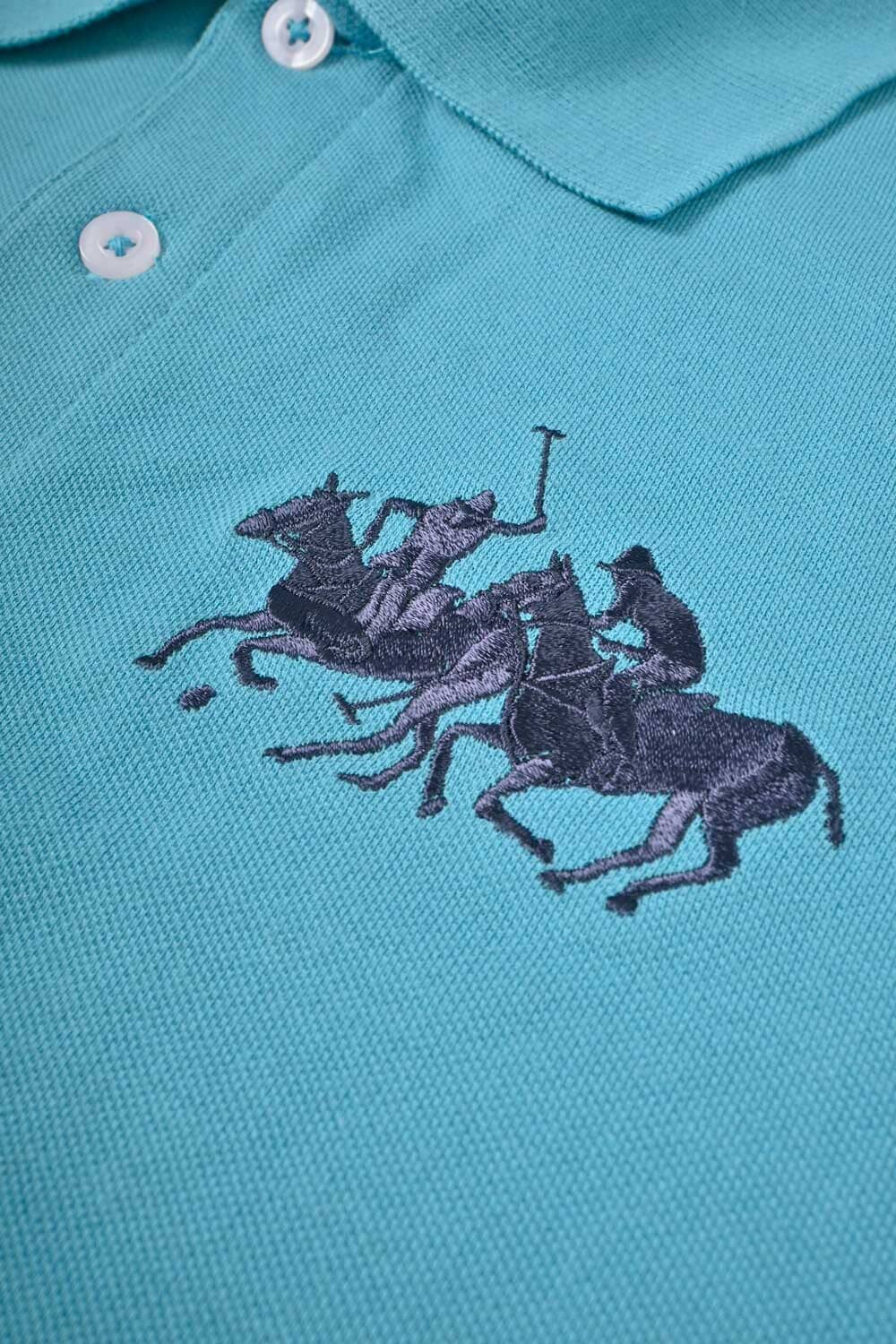 Polo Republica Men's Double Horse Rider & 62 Embroidered Short Sleeve Polo Shirt Men's Polo Shirt Polo Republica 