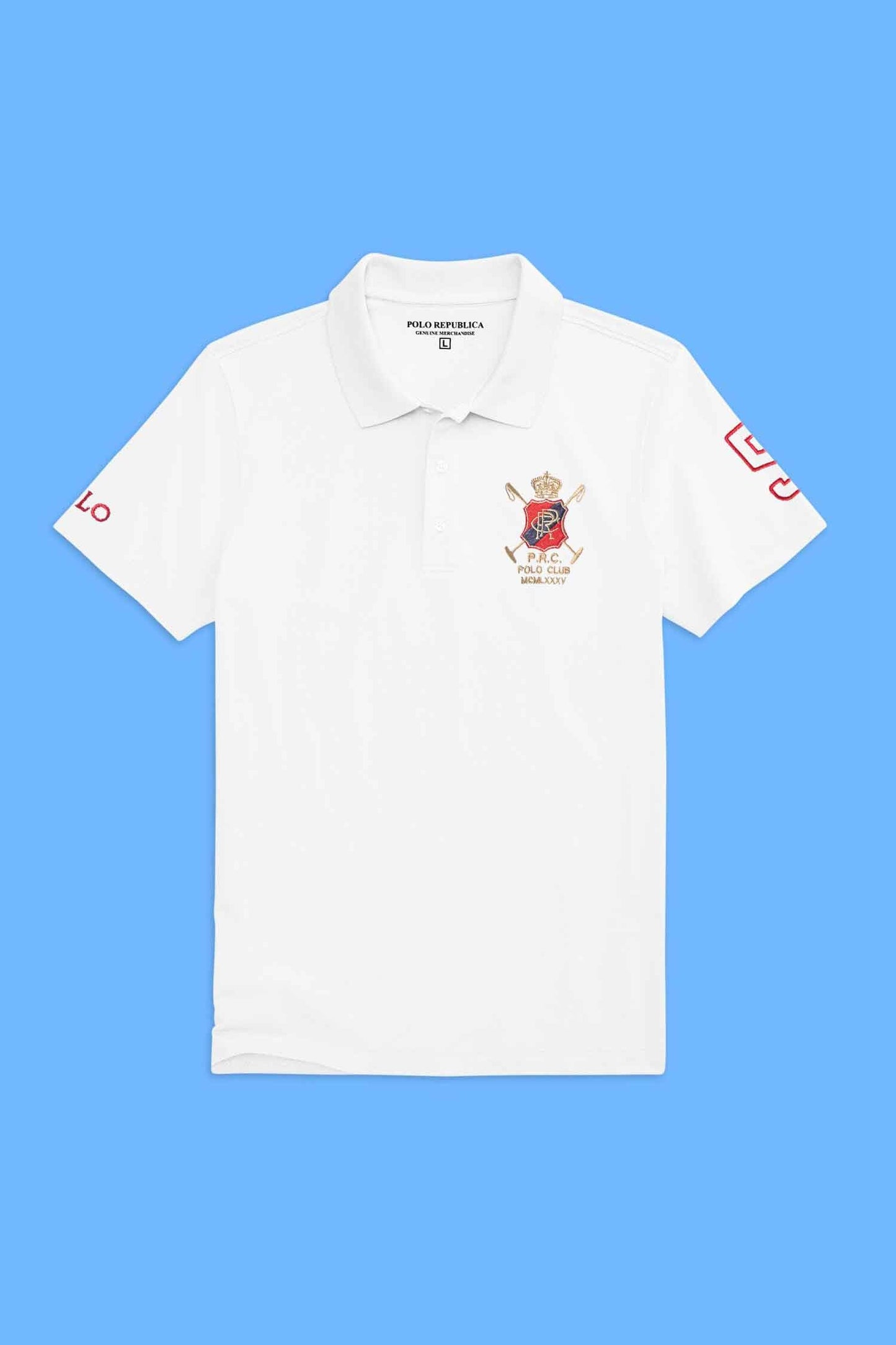 Polo Republica Men's Polo Crest & 5 Embroidered Short Sleeve Polo Shirt