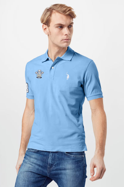 Polo Republica Men's Pony & Three Feathers Embroidered Short Sleeve Polo Shirt