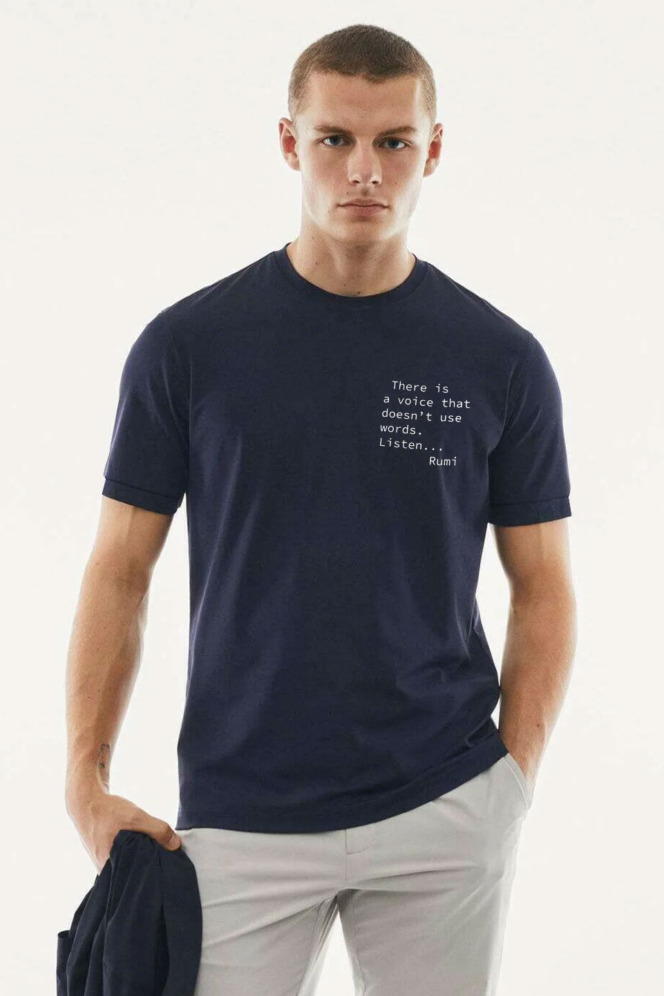 Polo Republica Men's Rumi Quote Printed Crew Neck Tee Shirt