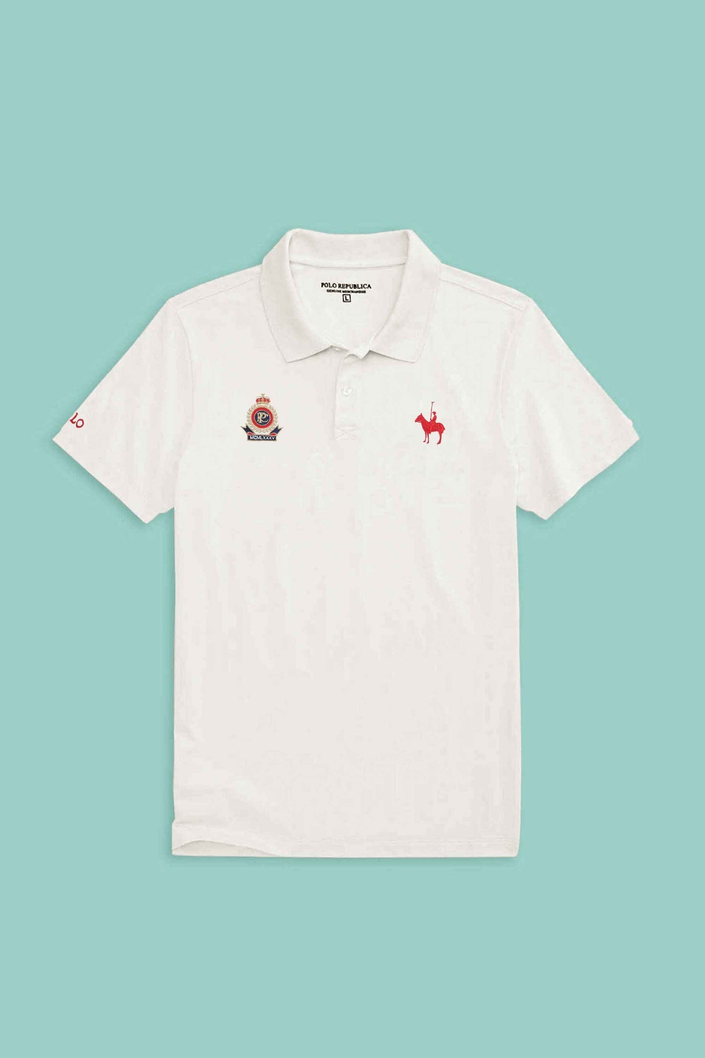 Polo Republica Men's Polo Rider & Crest Embroidered Short Sleeve Polo Shirt