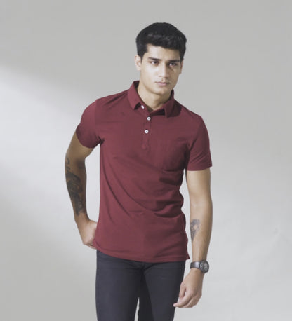 Polo Republica Men's Essentials Tailored Collar Pocket Polo Shirt