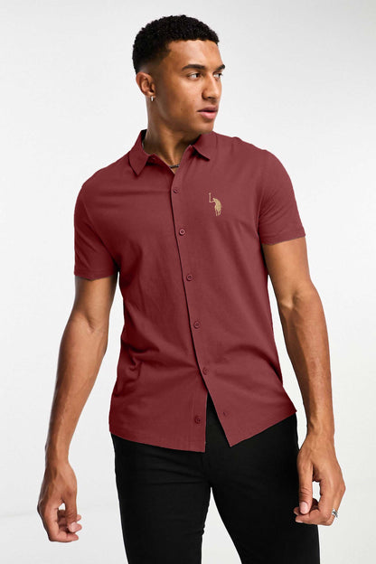 Polo Republica Men's Pony Embroidered Short Sleeves Casual Shirt
