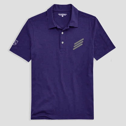 Polo Republica Men's Triple Diagonal Stripe Printed Activewear Polo Shirt Men's Polo Shirt Polo Republica Purple XS 