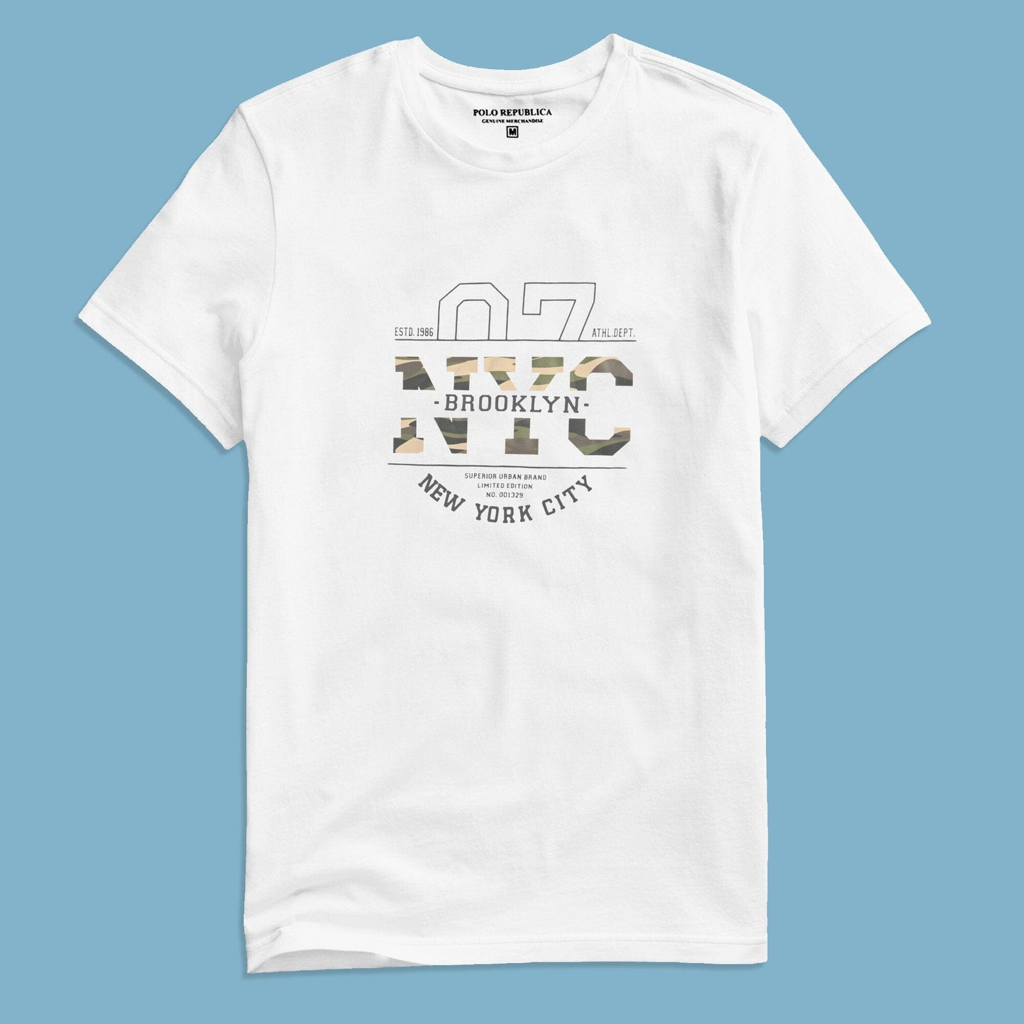 Polo Republica Men's NYC 7 Printed Short Sleeve Tee Shirt