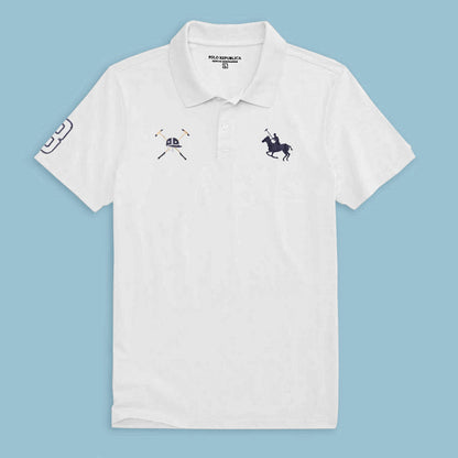 Polo Republica Men's Horse Rider & Mallet 8 Embroidered Short Sleeve Polo Shirt