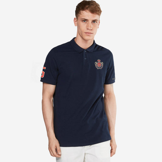 Polo Republica Men's Lion Crest & 5 Polo Embroidered Short Sleeve Polo Shirt