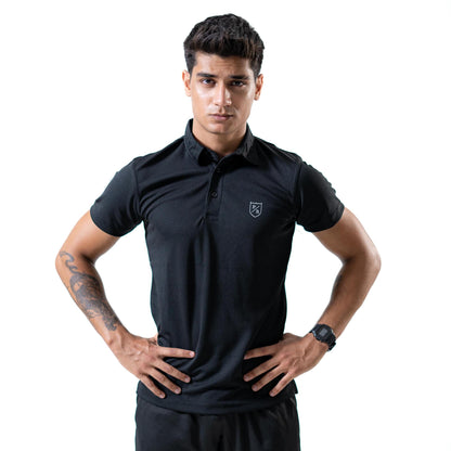 Polo Republica Men's PR & Three Strips Printed Activewear Polo Shirt