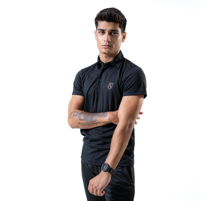 Polo Republica Men's PR & Three Strips Printed Activewear Polo Shirt