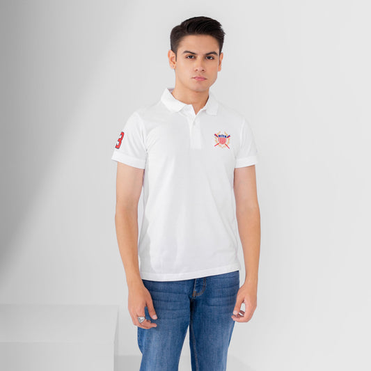 Polo Republica Men's USA Crest & Polo 3 Embroidered Short Sleeve Polo Shirt