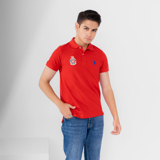 Polo Republica Men's Horse Rider & Crest Embroidered Short Sleeve Polo Shirt