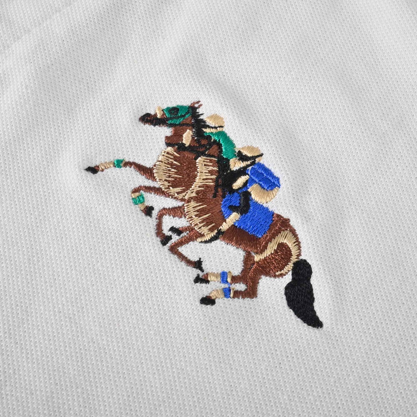 Polo Republica Men's Double Horse Rider & PRC Crest Embroidered Short Sleeve Polo Shirt