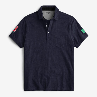 Polo Republica Men's Italy Flag & 8 Embroidered Pique Pocket Polo Shirt Men's Polo Shirt Polo Republica Dark Navy S 