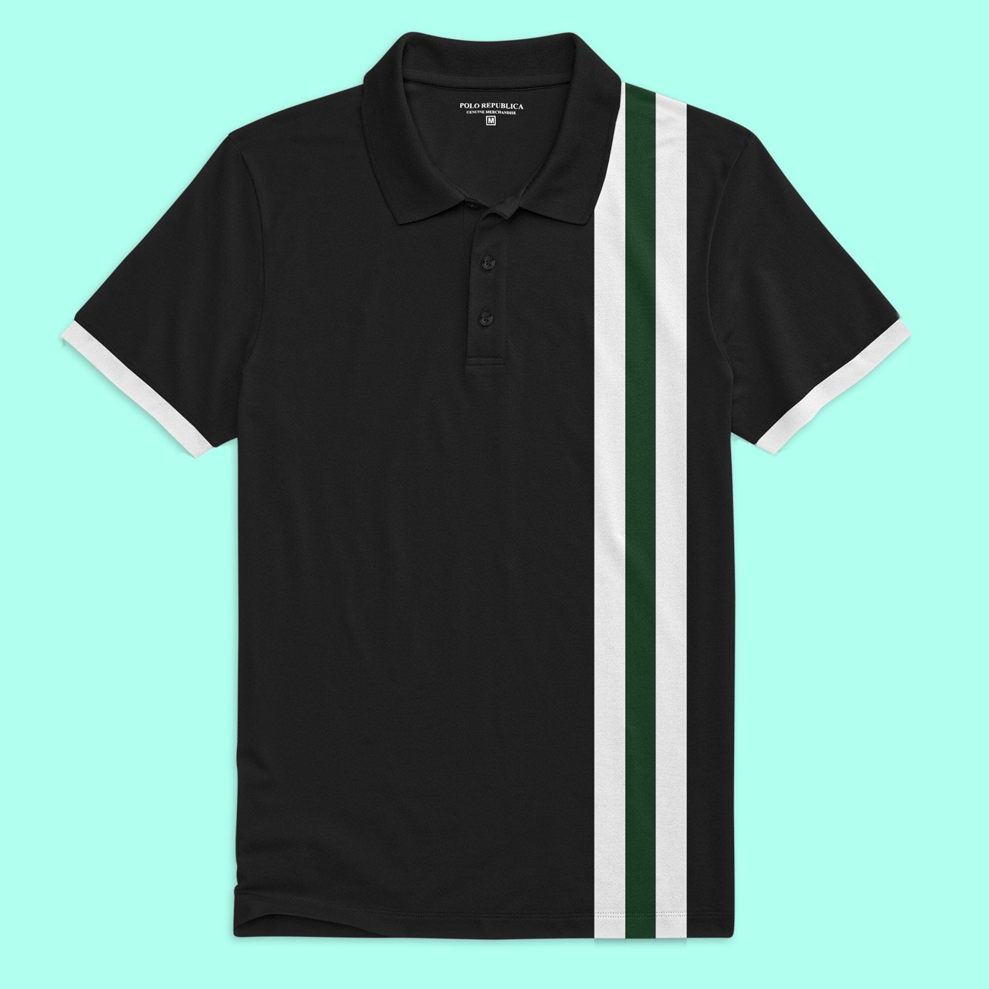 Polo Republica Men's Contrast Stripe Panel Polo Shirt