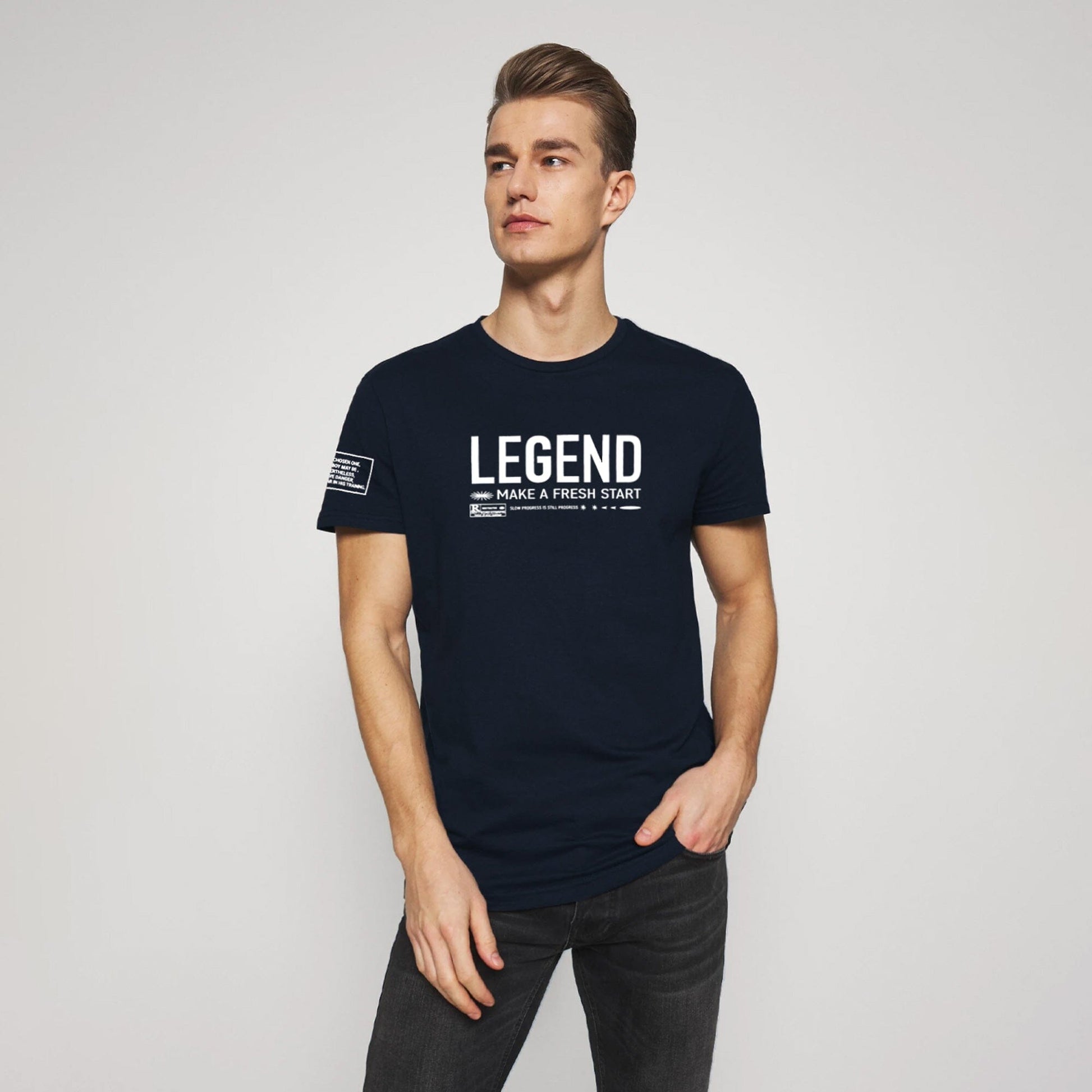 Polo Republica Men's Legend Printed Crew Neck Tee Shirt Men's Tee Shirt Polo Republica Navy S 