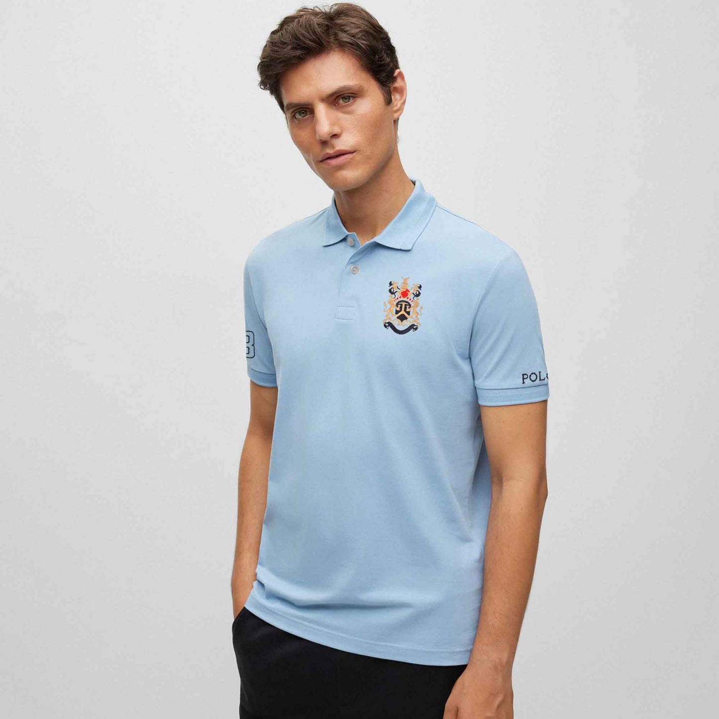 Polo Republica Men's Leo Crest & 8 Embroidered Polo Shirt