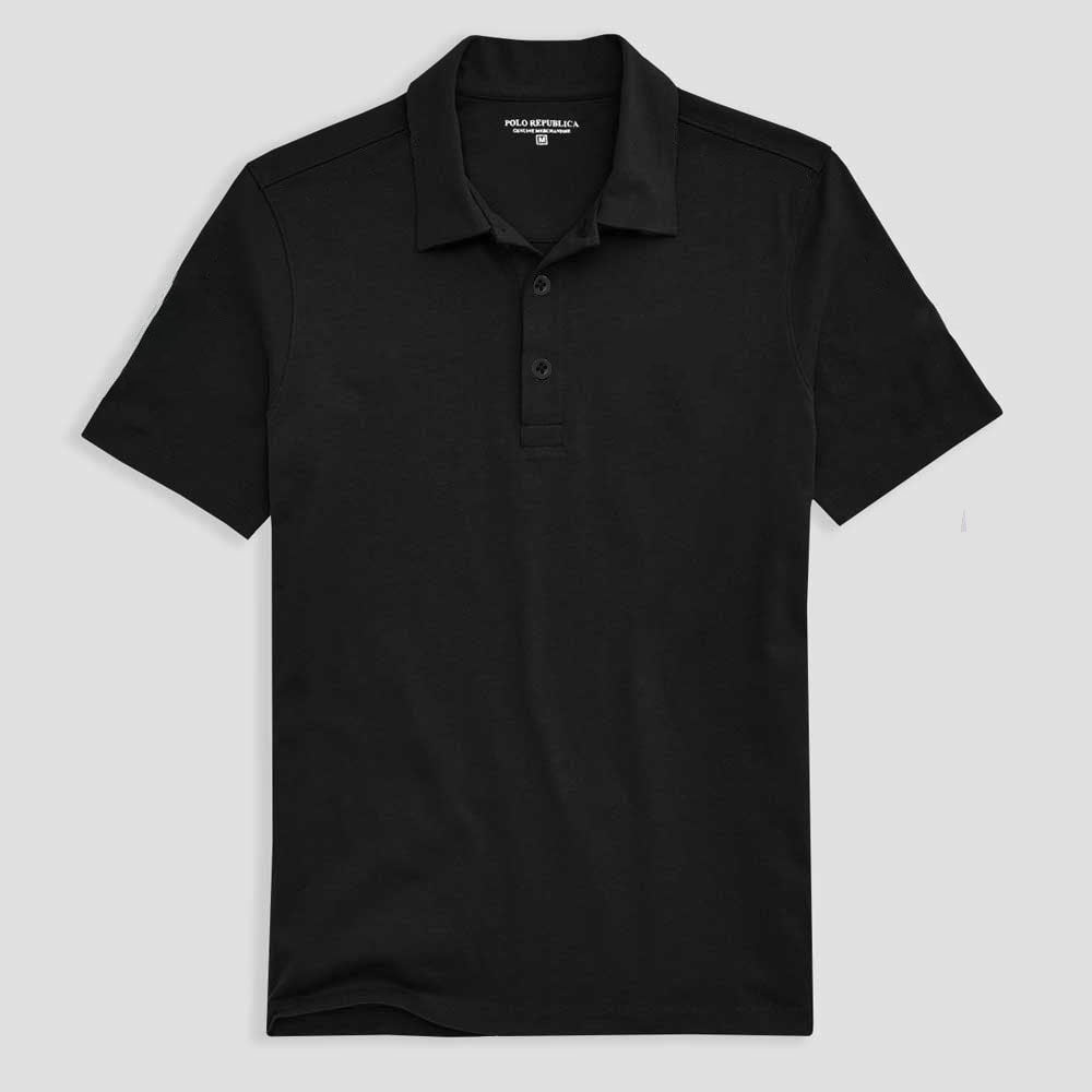 Polo Republica Men's Birgunj Activewear Short Sleeve Polo Shirt Men's Polo Shirt Polo Republica Black S 