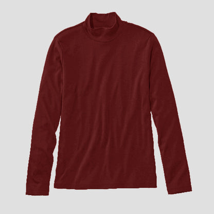 Polo Republica Women's Rib Long Sleeves High Neck Sweatshirt Women's Sweat Shirt Polo Republica Burgundy S 