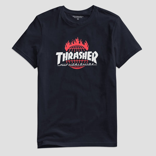 Polo Republica Men's Thrasher Printed Crew Neck Tee Shirt Men's Tee Shirt Polo Republica Light Navy S 